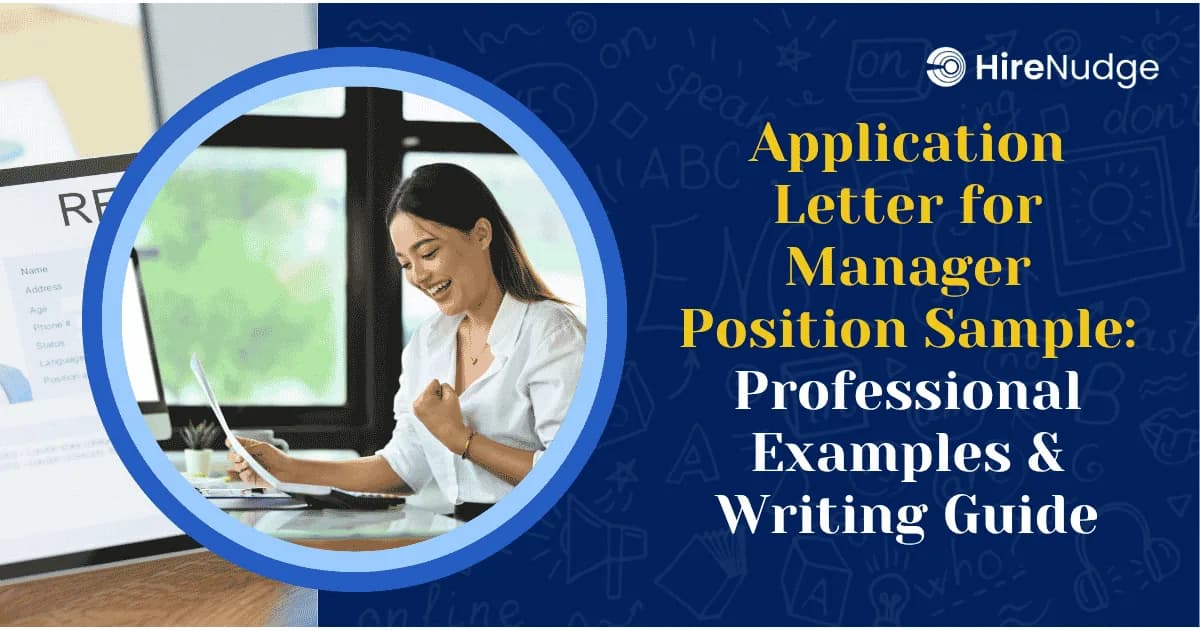 Application Letter for Manager Position Sample: Professional Examples & Writing Guide - HireNudge