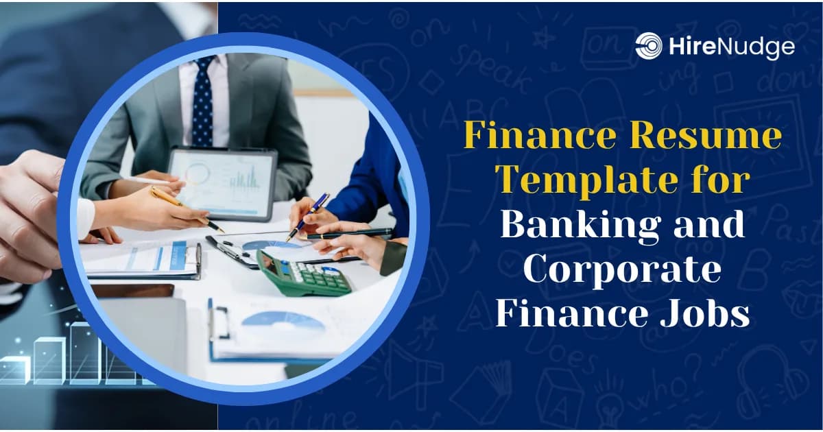 Finance Resume Template for Banking and Corporate Finance Jobs - HireNudge